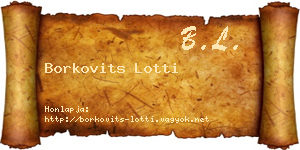 Borkovits Lotti névjegykártya